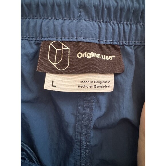 Original Use Shorts Mens L Blue Nylon Jogger Drawstring No Lining Pockets Light - Picture 4 of 11